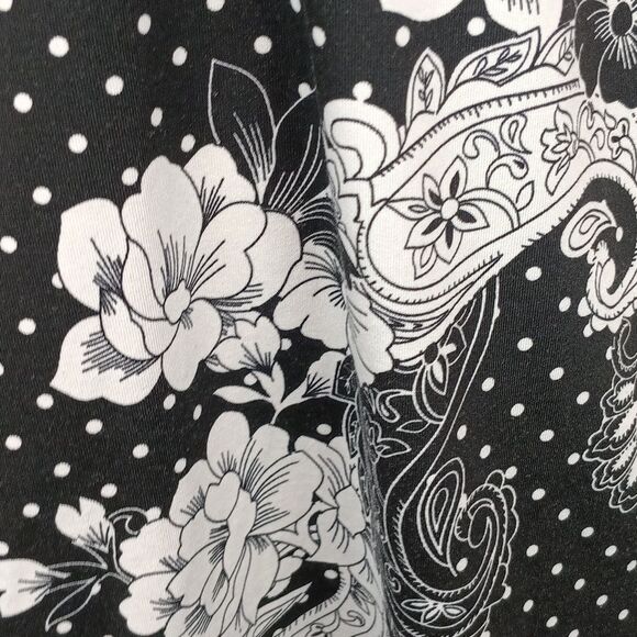 Black and White Polka Dot / Floral Lace V Neck Halter Night Slip Dress Sz L - Picture 5 of 9